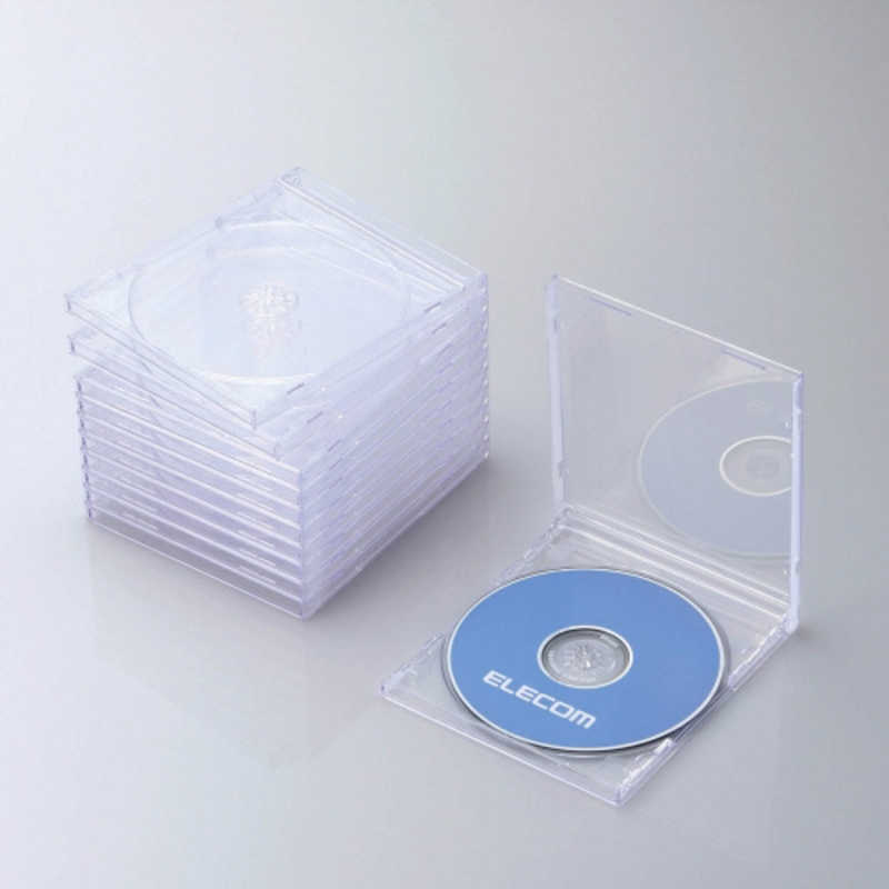 エレコム ELECOM CD／DVD／Blu−ray対応収納ケース（1枚収納×10セット） CCD-JSCN10CR