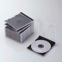 エレコム ELECOM CD/DVD/Blu-ray対応収納ケース (1枚収納×10セット・ブラック) CCD-JSCN10BK