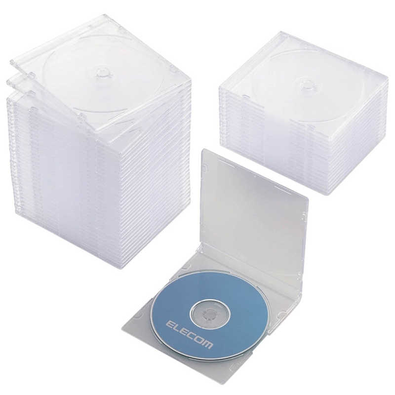 エレコム ELECOM CD／DVD／Blu−ray対応収納スリムケース 1枚収納 50セット・クリア CCD-JSCS50CR
