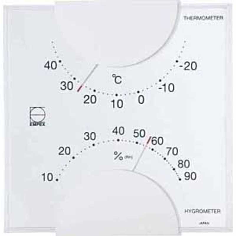 エンペックス　掛置兼用温湿度計「リビ」　LV‐4901 (ホワイト)