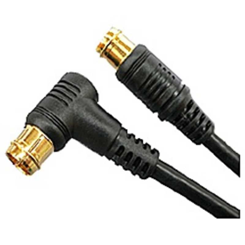 フジパーツ　4K8K対応 テレビ用アンテナケーブル 2m ブラック L型プラグ-ストレートプラグ　FP220