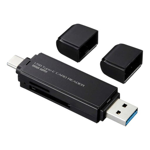 サンワサプライ TYPE−CとUSB Aの両方で使えるカードリーダー ADR-3TCMS6BK サンワサプライ TYPE−CとUSB Aの両方で使えるカードリーダー ADR-3TCMS6BK