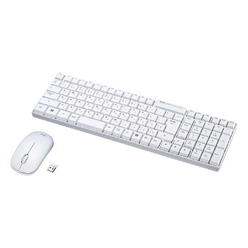 サンワサプライ キーボード・マウスセット ホワイト ［USB ／ワイヤレス］ SKB-WL34SETW