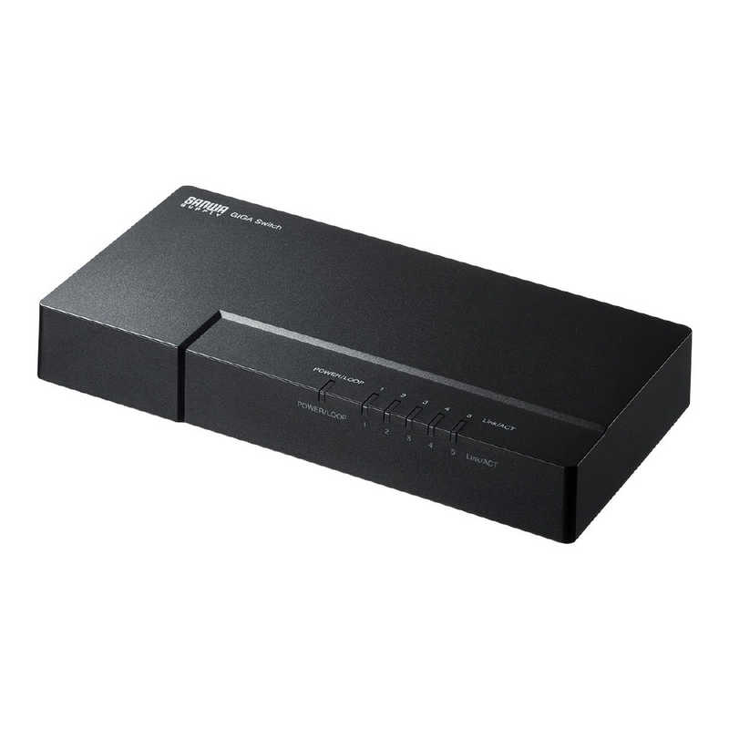 サンワサプライ　ギガビット対応　スイッチングハブ（5ポート・マグネット付き）　LAN-GIGAP502BK