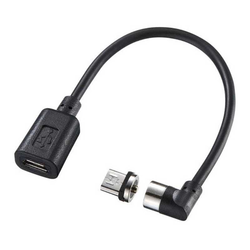サンワサプライ　タブレット／スマートフォン対応［USB　microB］　脱着式アダプタ　充電　L字　0．1m　AD-MMG01 (ブラック)