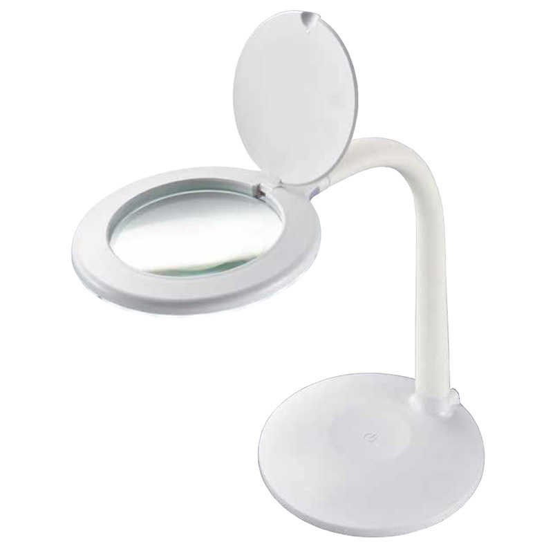 オーム電機　L−ZOOM　ルーペ付LEDスタンドライト　ホワイト　DS-L24ZS-W