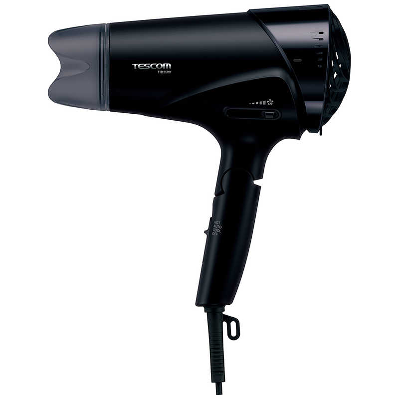テスコムプロテクトイオン　ヘアードライヤー　大風量／フード2種付属／ラク抜きプラグ搭載　ブラックTID3500-Kのサムネイル