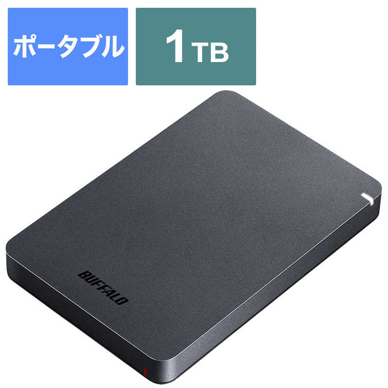 BUFFALO 外付けHDD ブラック ［ポータブル型 ／1TB］ HD-PGF1.0U3-BKA