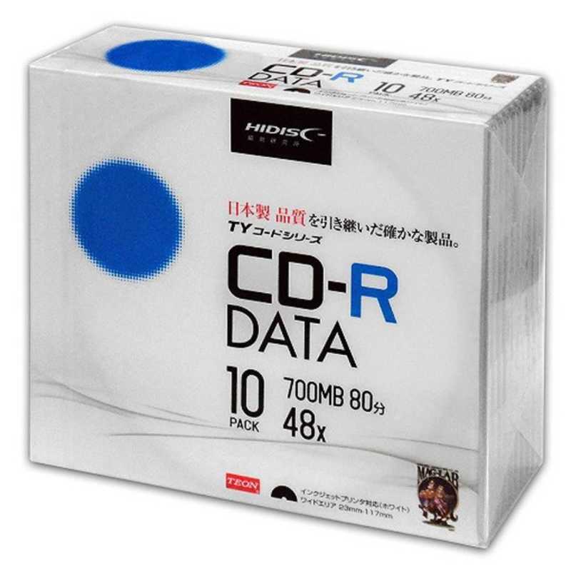 HIDISC　｢TYコードシリーズ｣ CD-Rデータ用 48倍速 5mmスリムケース 10枚　TYCR80YP10SC