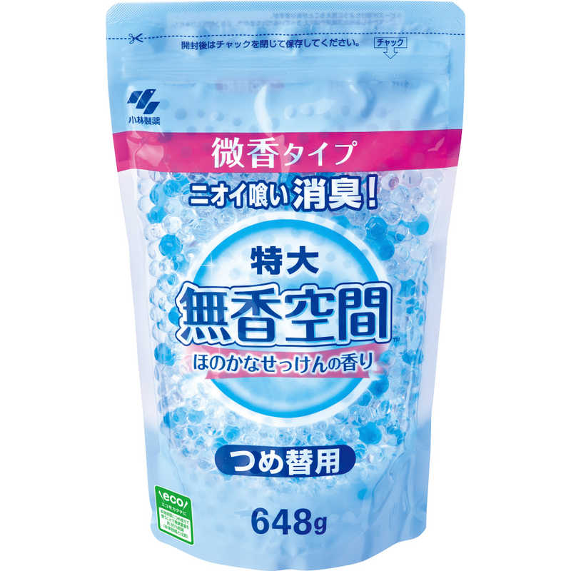 小林製薬　無香空間特大ほのかなせっけん替パウチ648g