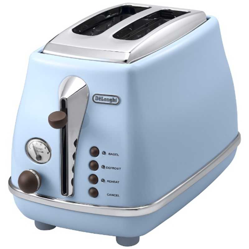 デロンギ　ポップアップトースター　icona　VINTAGE　collection（アイコナ・ヴィンテージ　コレクション）［900W／食パン2枚］　CTOV2003J-AZ (アズーロベージュ)