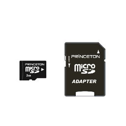 プリンストン　microSDメモリーカード　（SD変換アダプタ付き）　「2GB」　RPMSD-2G