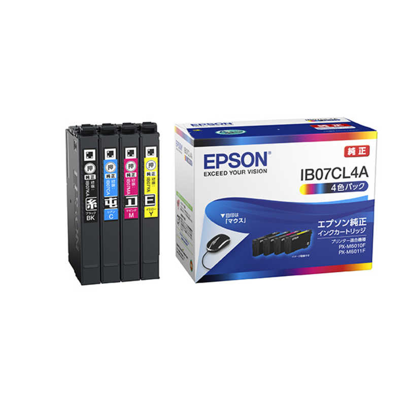 エプソン　EPSON　純正インクカートリッジ　4色パック　標準インク　IB07CL4A