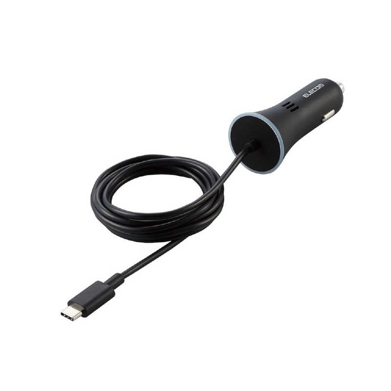 エレコム ELECOM カーチャージャー Type-C USB-C PD認証 ストレートタイプ 1.5m 18W インジケーター付 ブラック MPA-CCCPD01BK