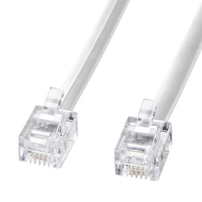 サンワサプライ モジュラーケーブル 白 TELN110N2
