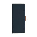 ラスタバナナ Xperia 10 II 薄型手帳ケース サイドマグネット ネイビー×ブラウン 5490XP102BO