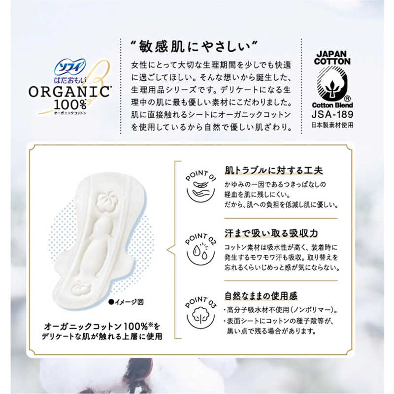 ユニチャーム　sofy(ソフィ)はだおもい オーガニックコットン 多い夜用 290 10枚 r-kojima-10904207 コジマ楽天市場店 サンプル画像2