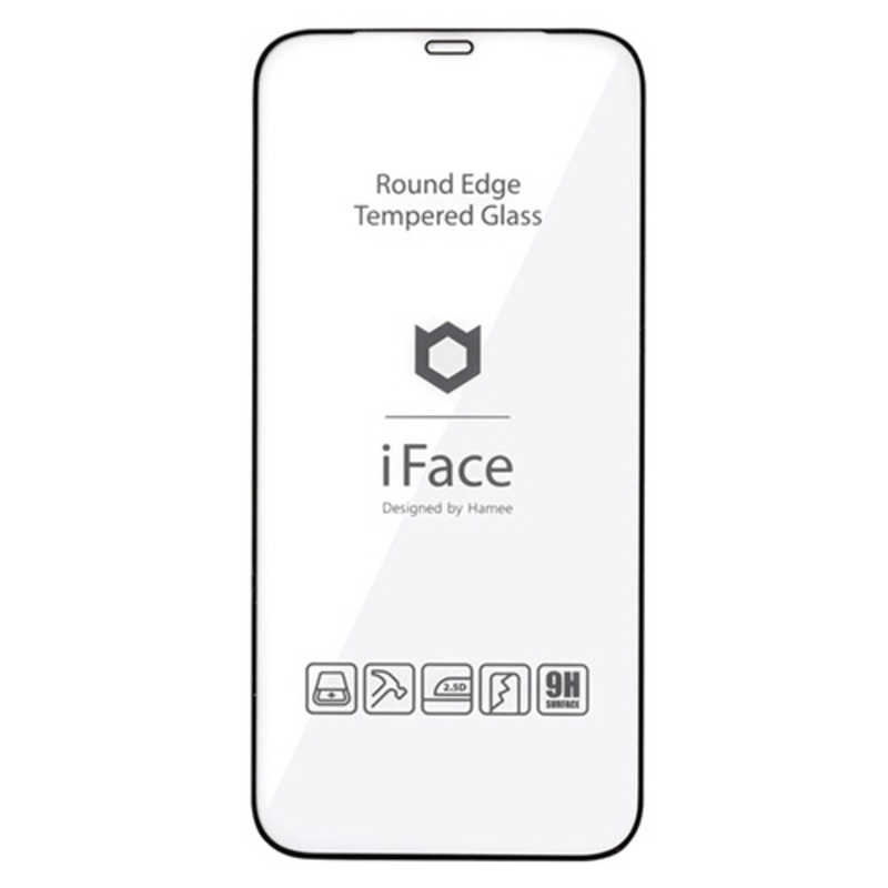 HAMEE [iPhone 12/12 Pro専用]iFace Round Edge Tempered Glass Screen Protector ラウンドエッジ強化ガラス 画面保護シート 41-890295 ブラック