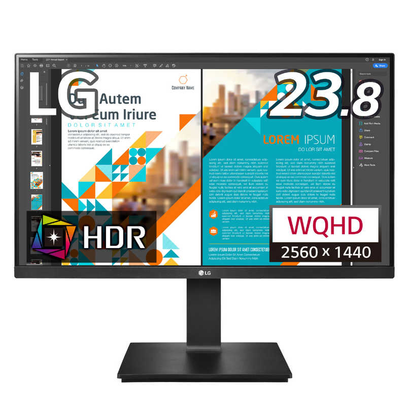 LG PCモニター ブラック 23.8型 /WQHD(2560×1440） /ワイド 24QP550-B