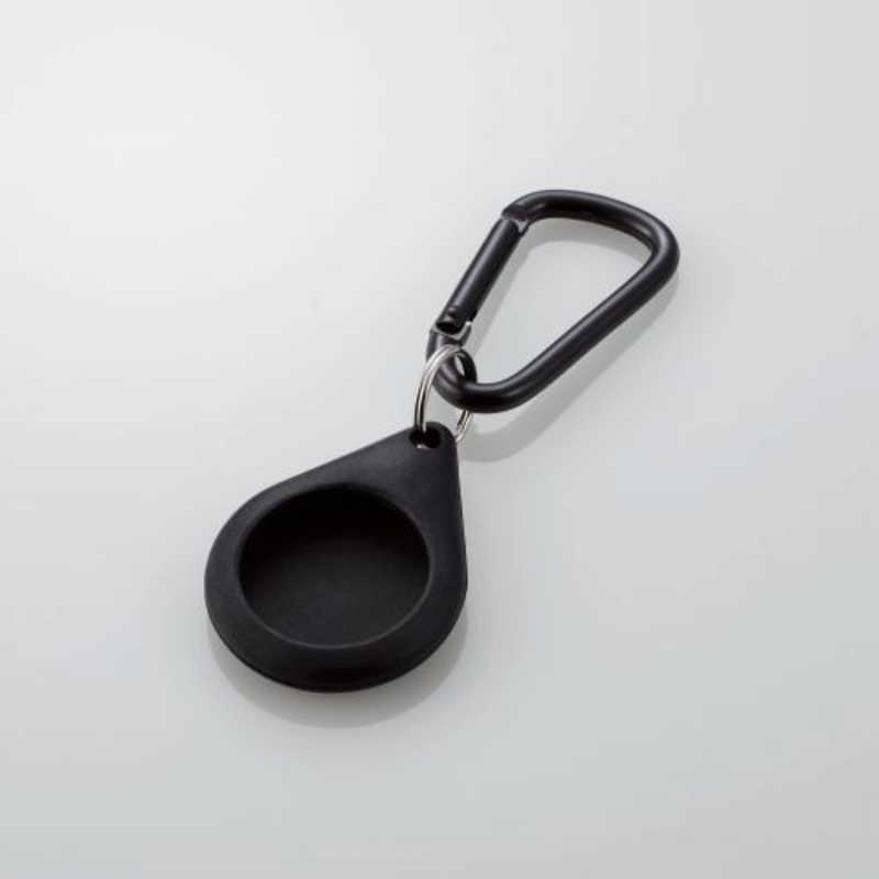 エレコム ELECOM AirTag用アクセサリ/カラビナ付シリコンケース AT-SCKBK