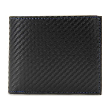 モンテスピガ monte SPIGA モンテスピガ 二つ折り財布 MOSQS371BBKBL カーボン調 ブラック×ブルー メンズ MOSQS371BBKBL