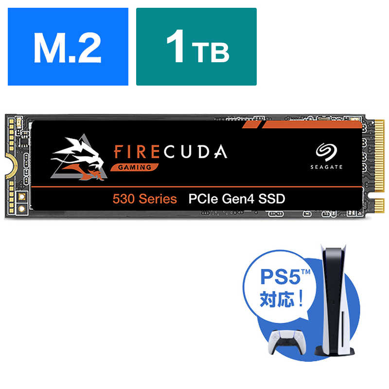 SEAGATE　M.2 NVMe 内蔵SSD 1TB PCIe Gen4x4 Firecuda 530シリーズ データ復旧サービス3年付 国内正規代理店品 FireCuda 530 [1TB /M.2]｢バルク品｣　ZP1000GM3A013