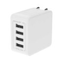 OWLTECH AC充電器 4台のデバイスをかしこく同時充電 お手軽&急速充電 ホワイト OWL-ACU448AS-WH