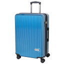 OUTDOOR スーツケース 拡張式Wホイールファスナーキャリー ブルー TSAロック搭載 /66L(74L) /5泊〜1週間 OD-0808-60-BLC