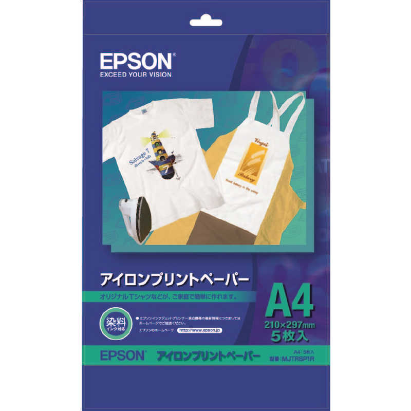 エプソン　EPSON　〔インクジェット〕アイロンプリントペーパー 0.14mm [A4 /5枚]　MJTRSP1R