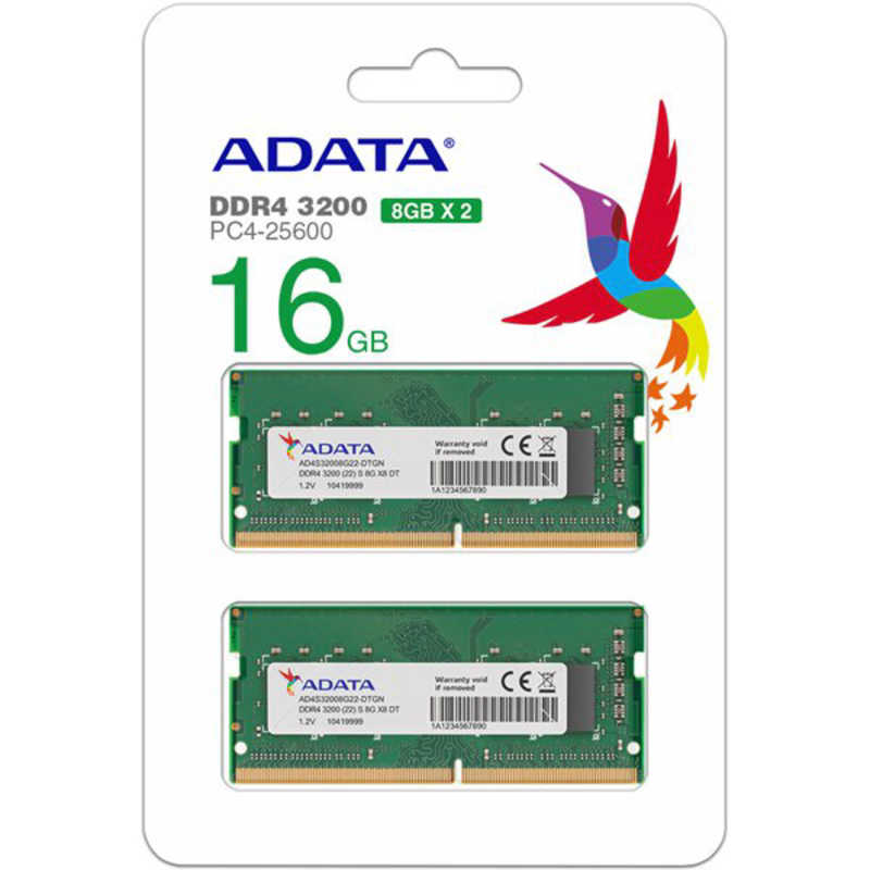 ADATA 増設用メモリ ノート用 SO-DIMM DDR4 /8GB /2枚 AD4S32008G22-DTGN