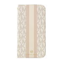 マイケルコース Folio Case Stripe with Tassel Charm for iPhone 13 Vanilla MKSTVNLFLIP2161