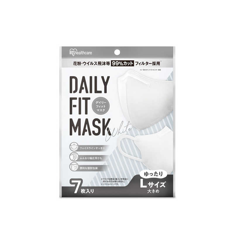 アイリスオーヤマ　IRIS OHYAMA　DAILY FIT MASK ゆったり大きめサイズ 7枚 ホワイト RK-D7LW