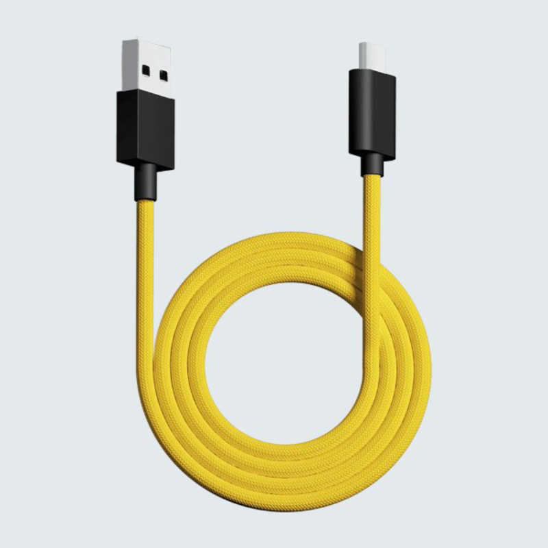 Pwnage　ウルトラカスタム Ergo用 USB-C ⇔ USB-Aケーブル  イエロー　pw-usb-type-c-paracord-cable-yellow