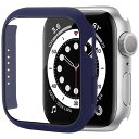 Apple watch series 7 45mm カバー ケース 保護ケース 液晶ガラス ネイビー AW-GLPC45-NV液晶ガラスPCカバー アップルウォッチ 薄型 キズ防止 シンプルiQ Labo
