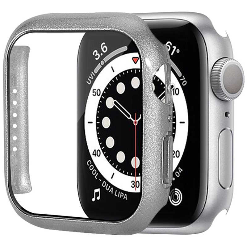 アイキューラボ　Apple Watch7 45mm 液晶ガラス付きPCカバー シルバー　AW-GLPC45-SV