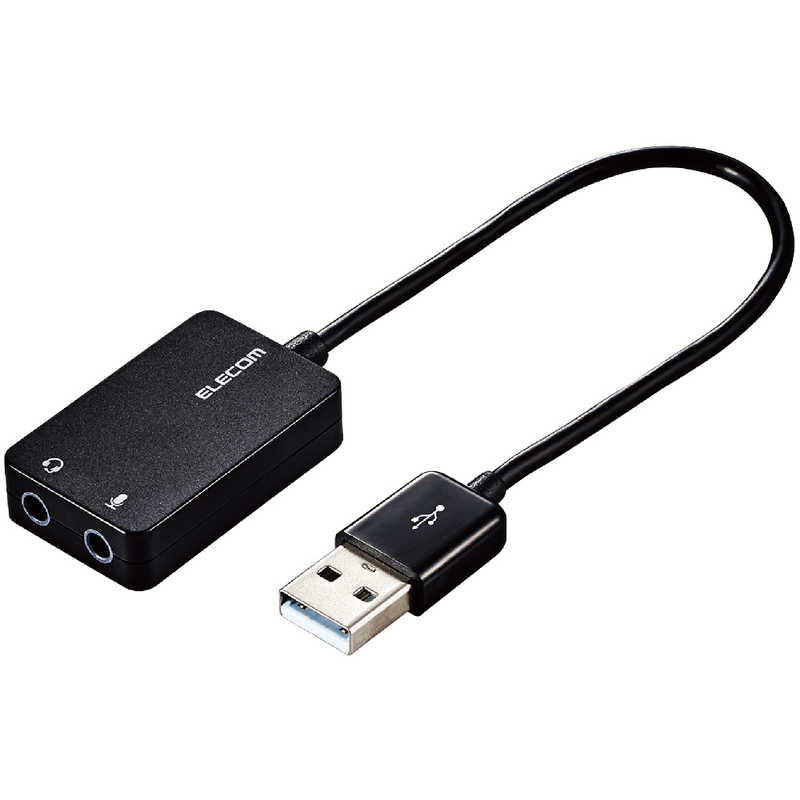 GR@ELECOM@I[fBIϊvO [USB-A IXX 3.5mmx2] Windows11 MacΉ ubN@USB-AADC02BK