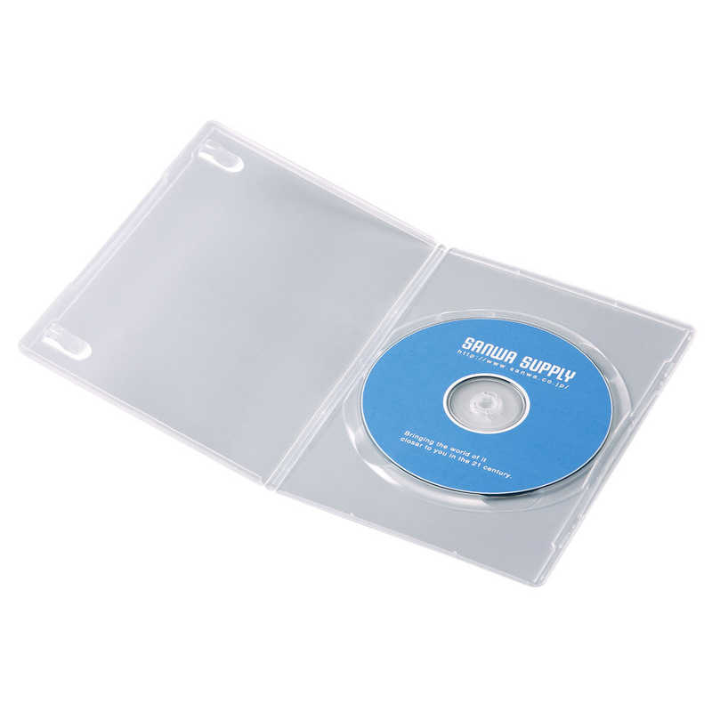 サンワサプライ　CD・DVD・ブルーレイ用 [10枚収納] スリムDVDトールケース 1枚収納x10 クリア　DVD-TU..