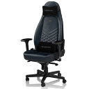 NOBLECHAIRS　ゲーミングチェア ICON Real Leather 本革（ネックピロー ランバーサポート付） ミッドナイトブルー　NBL-ICN-RL-MBG-SGL