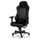 NOBLECHAIRS　ゲーミングチェア HERO Real Leather 本革（ネックピロー ランバーサポート付） ブラック　NBL-HRO-RL-BLA-SGL