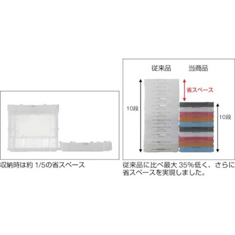 トラスコ中山　薄型折りたたみコンテナスケル 40Lロックフタ付 透明　TSKC40B_