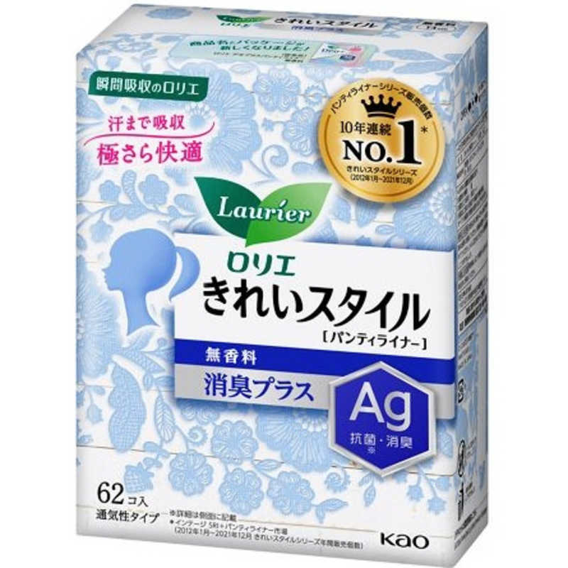 花王　Laurier(ロリエ)きれいスタイル 無香料 消臭プラス 62個入