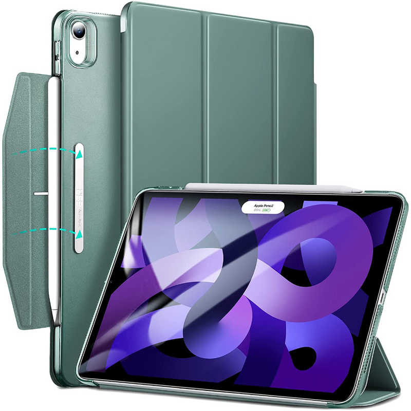 ESR　10.9インチiPad Air(第5/4世代)用三つ折りスタンドケース ESR Green　AscendTrifoldCase