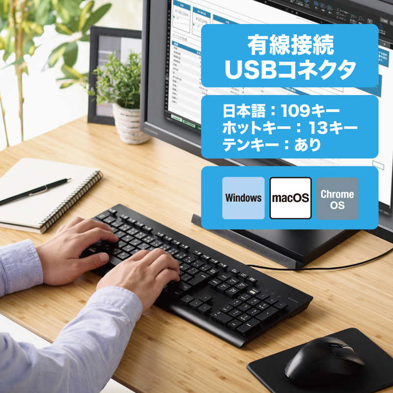 エレコム ELECOM キーボード 抗菌 (C...の紹介画像2