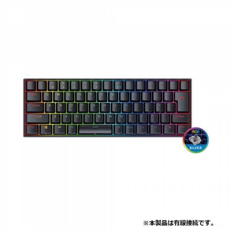 ITPROTECH　ゲーミングキーボード REDRAOGN ブラック (日本語配列/60%銀軸/メカニカルRGB)　K630RGB-JPTI 2