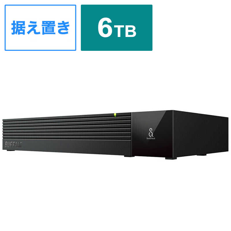BUFFALO　外付けHDD USB-A接続 テレビ・レコーダー録画用(Chrome/Mac/Windows11対応) ブラック 　HD-SQS6U3-A