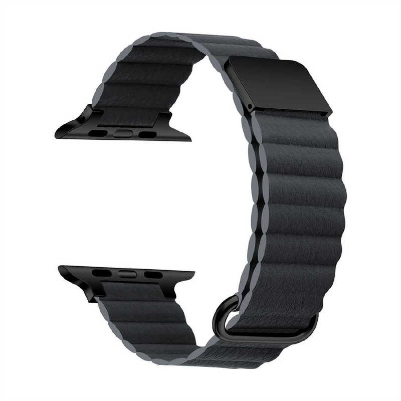 アイキューラボ Apple Watch 41/40/38mm用 レザーマグネットベルド ダークグレー IQ-AW003B41-DGY