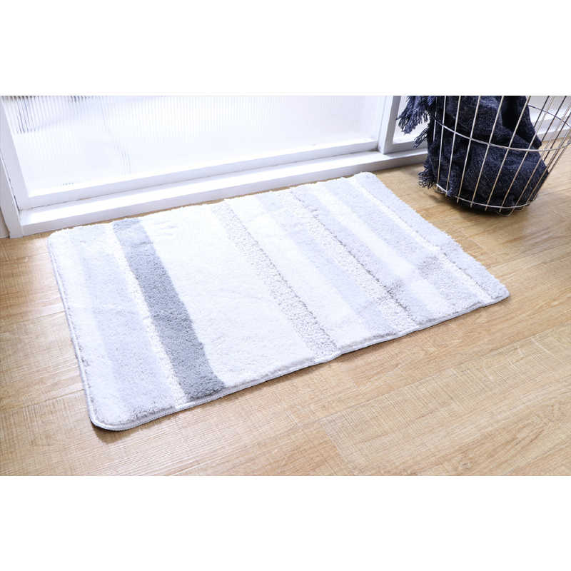 イケヒコ　ふわっとストライプマット GY35×50 [35×50]