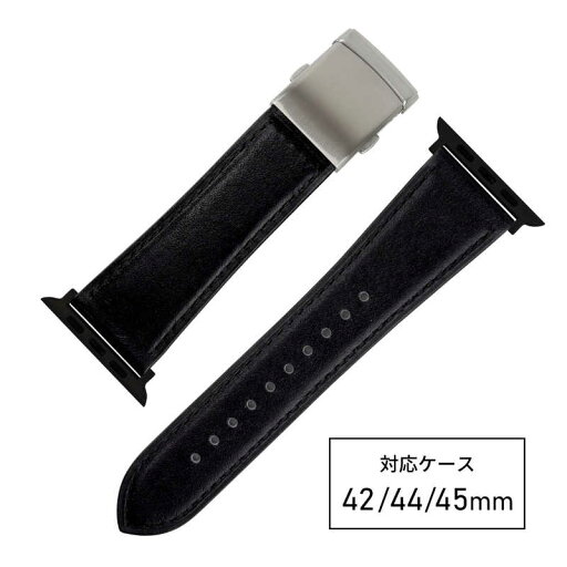 バンビ Apple Watch 対応 バンド SCOTCHGARD 本革 強力撥水! 【対応ケースサイズ:49/45/44/42mm】 ブラック RWM522AW バンビ Apple Watch 対応 バンド SCOTCHGARD 本革 強力撥水! 【対応ケースサイズ:49/45/44/42mm】 ブラック RWM522AW