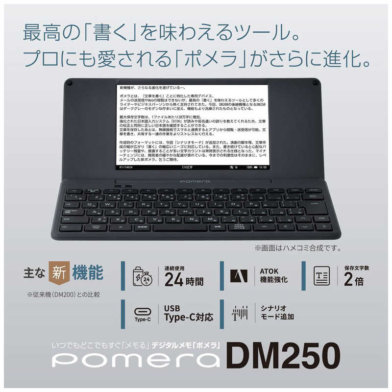 キングジム　デジタルメモ｢ポメラ｣DM250　DM250タ- 2