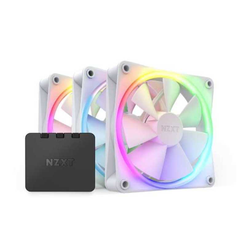NZXT　ケースファン RGB 120mmトリプルセット [120mm×3&RGBコントローラー / PWM 500~1800rpm / ホワイト]　RF-R12TF-W1